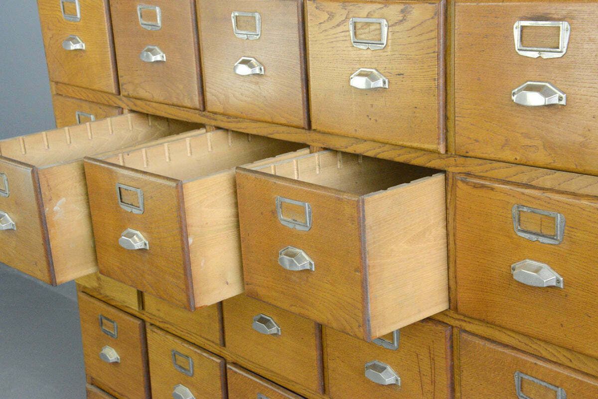 photo furniture Large Bank Of French Art Deco Filing Drawers Circa 1930s