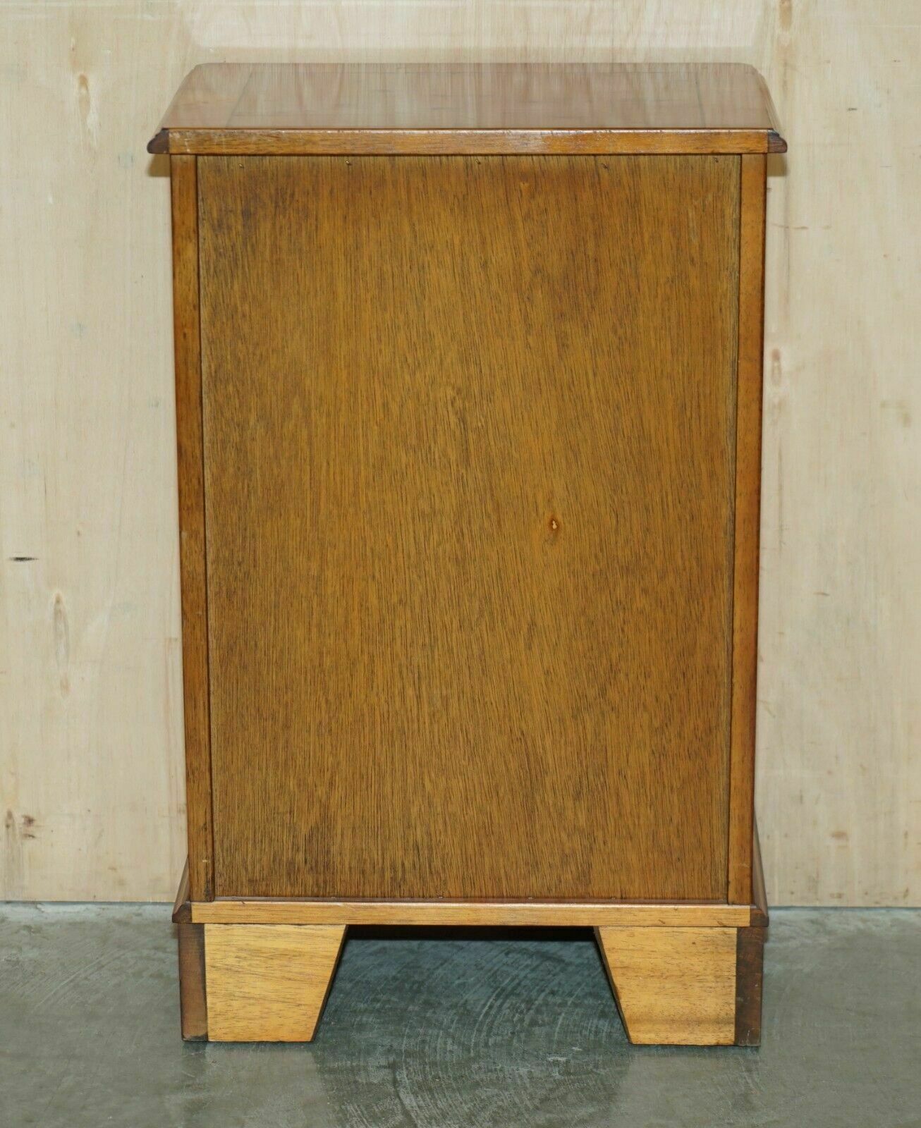 photo buy Pair Of Vintage Burr Yew Wood Lamp Side End Wine Tables Open Bookcases