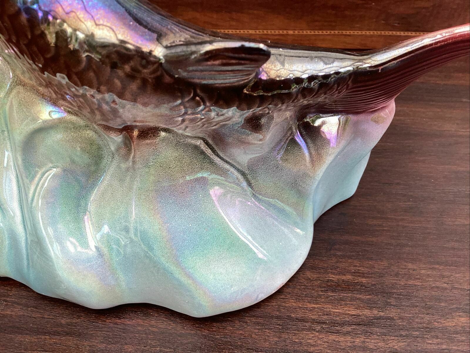 photo for sale Huge Jema Of Holland Vintage Rainbow Lustre Trout. 343.