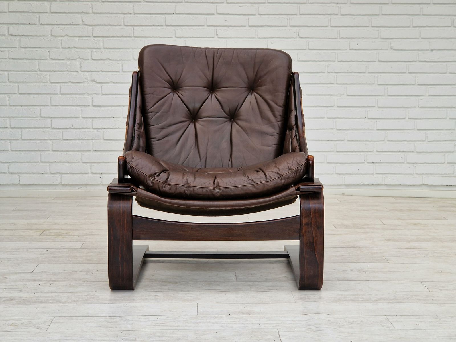 1970s, Brown Leather Lounge Chair By Ake Fribytter For Nelo Sweden. photo buy