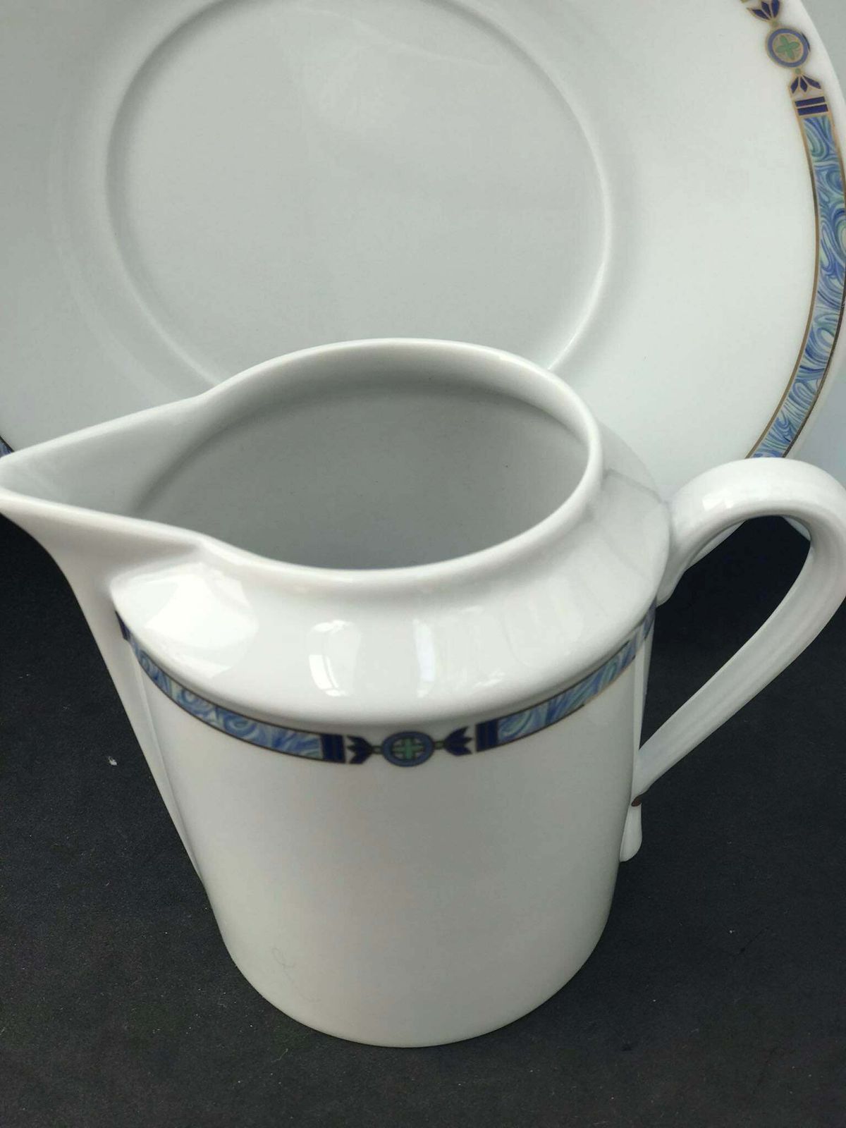Kop, Schotel En Roomkannetje – Limoges Orion Patroon – Medard De Noblat – 8 Losse Aanvulling – Ontbijt Voor één – Gouden Rand photo 113.0