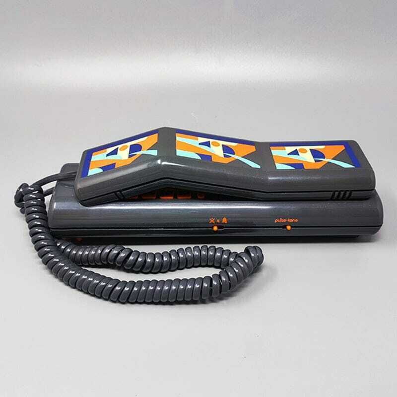 1980s Gorgeous Swatch Twin Phone "Deco" With The Original Box. Memphis Style photo for sale