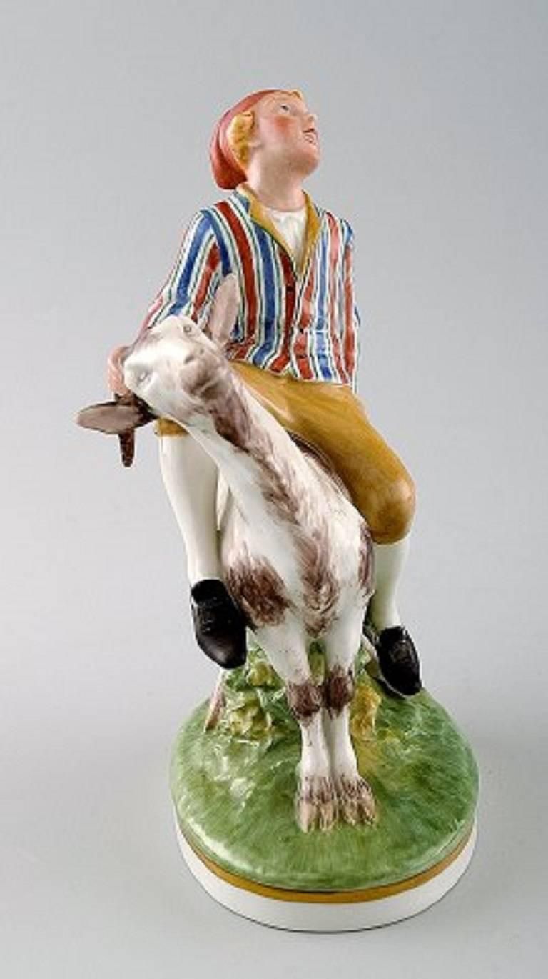 Royal Copenhagen, Julian Marie's Mark. Porcelain Figure 'Clumsy Hans' photo furniture