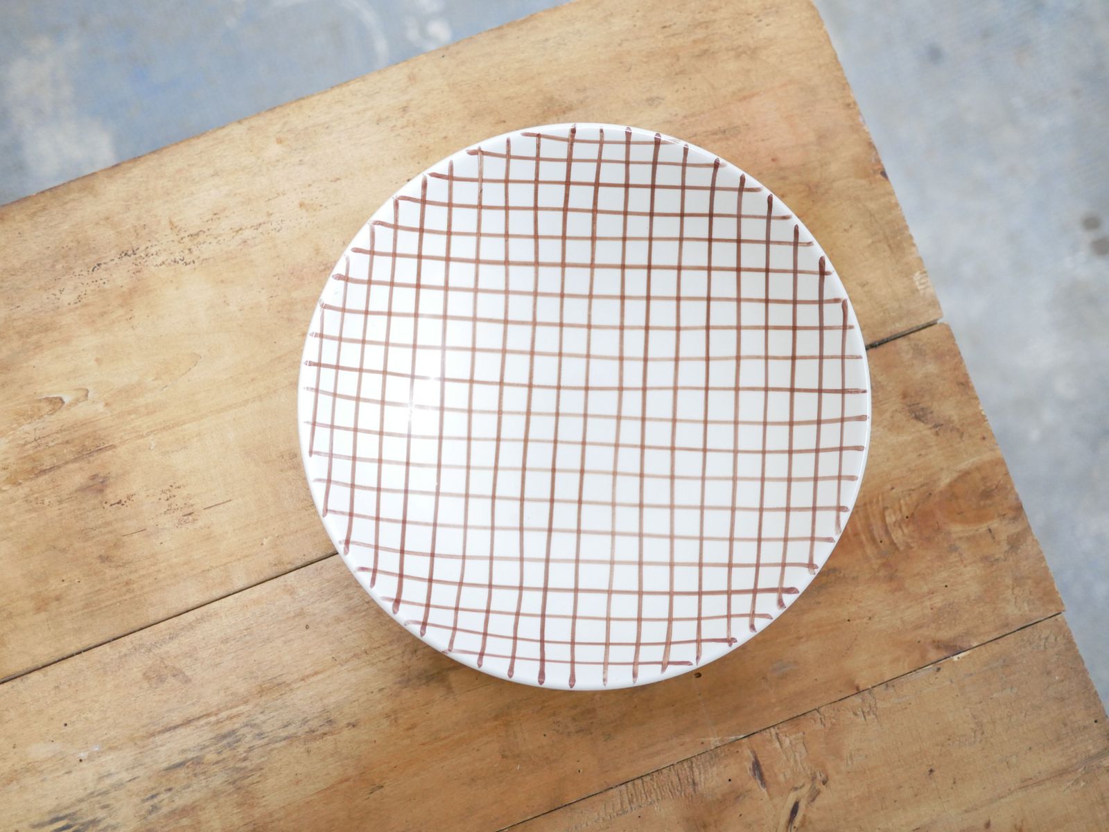 Vintage Ceramic Hollow Flat Salad Bowl By The Longchamp Manufacture, France photo for sale