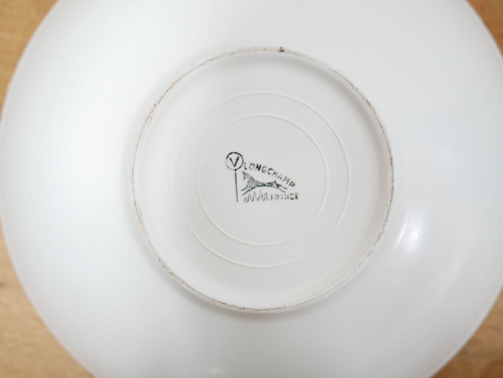 Vintage Ceramic Hollow Flat Salad Bowl By The Longchamp Manufacture, France photo 55.8