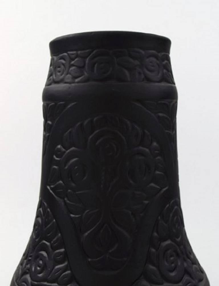 Hjorth / Ipsen's, Bornholm, Art Nouveau Art Pottery Vase In Bindesboll Style photo for sale