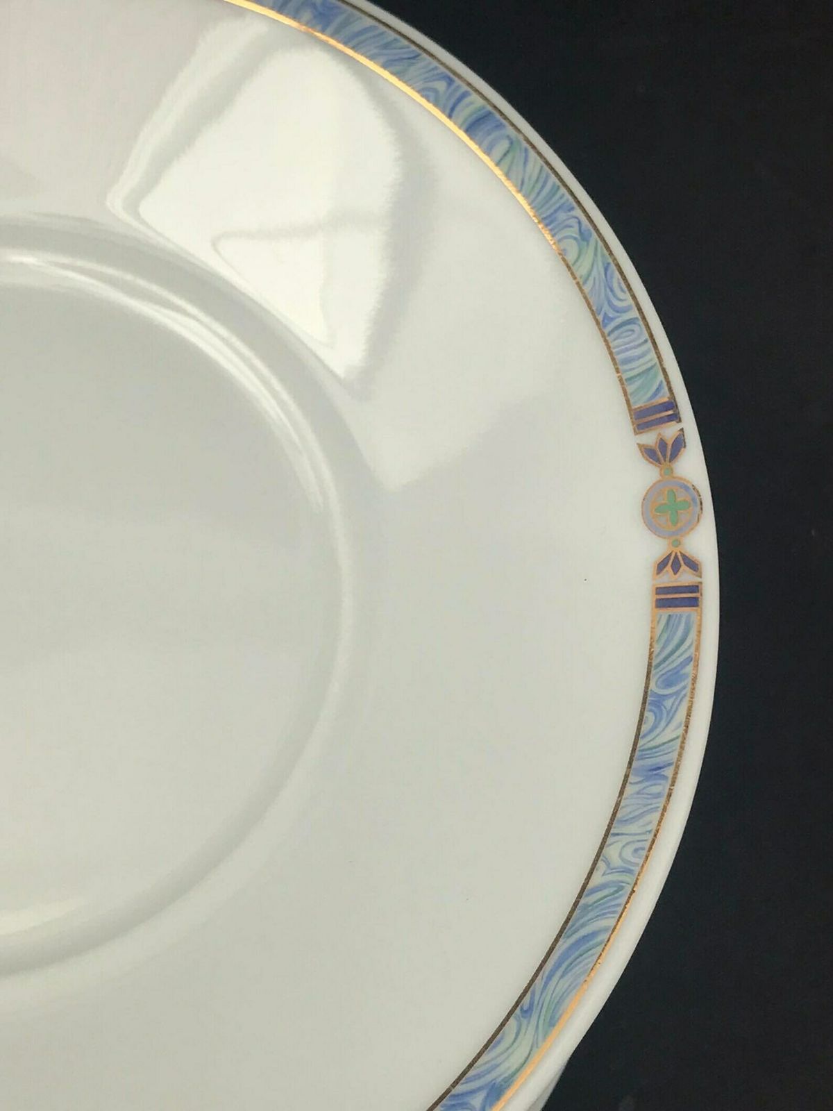 Saucers Limoges Orion Pattern Medard De Noblat 8 Replacement 15 Cm /5.9 Inches Diameter Small Soup Plate Pasta Plate Wedding Gift Gold Rim photo vintage