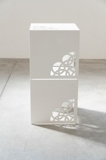 Coffee Tables In White Lacquered Iron, With Circular Laser Cut Engravings, Set Of 2, 2013s photo Furniture