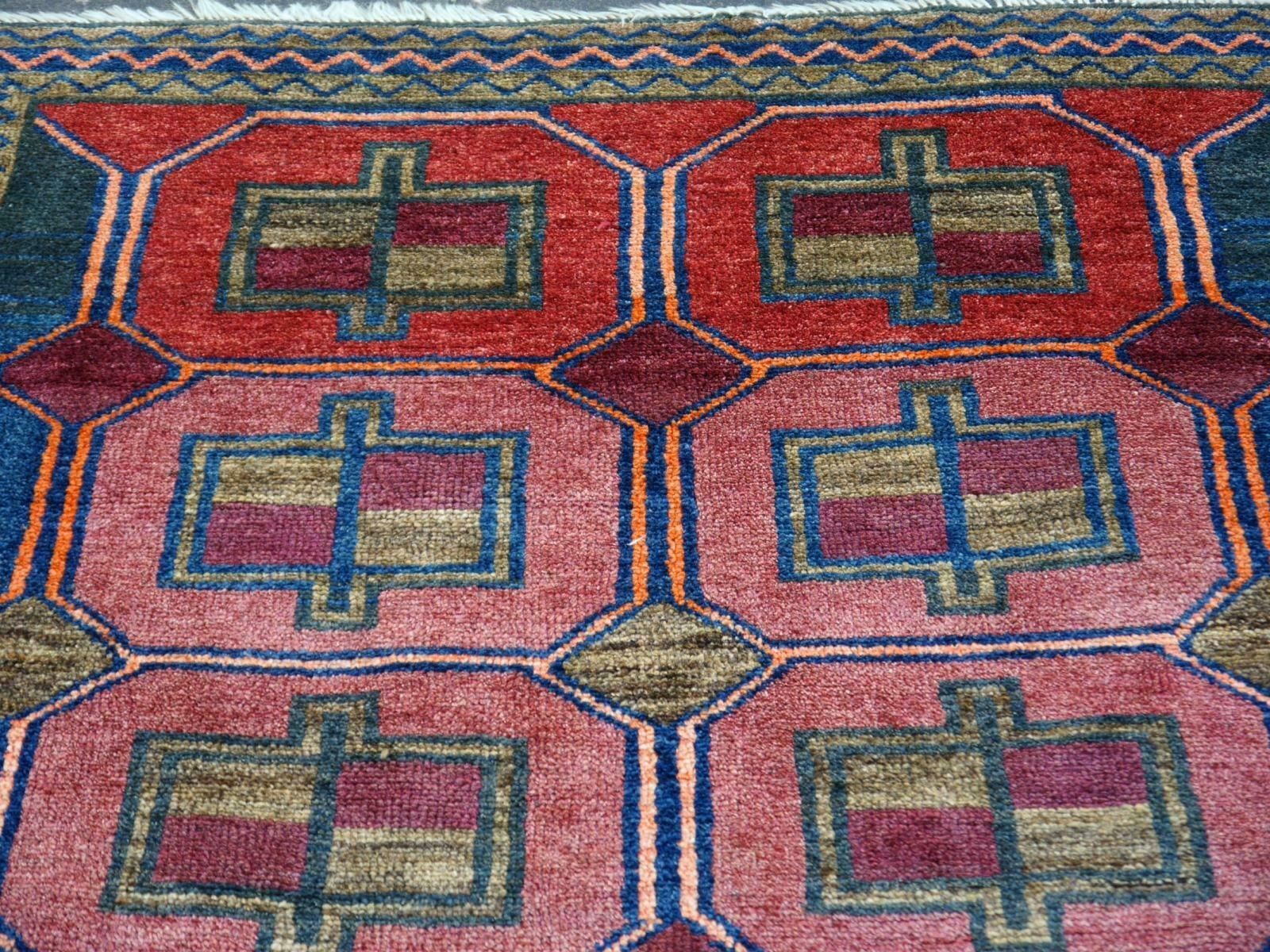 photo furniture Vintage Rug Kurdish Turkish Hand Knotted Tribal Carpet Blue, Violet, Red, Green