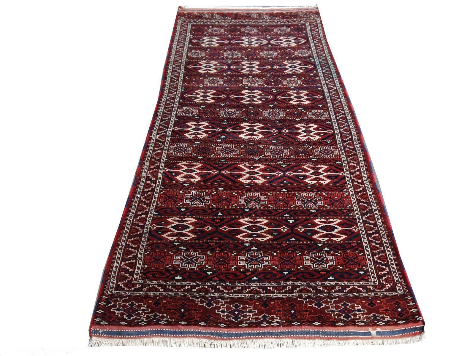 Yomud Tribeal Turkmen Turkoman Antique Rug With Ram Motive Hand Knotted Carpet photo buy