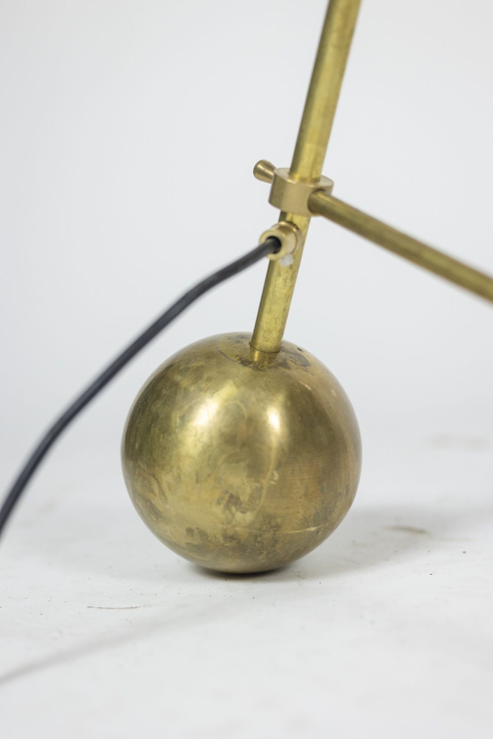 Floor Lamp In Perforated Sheet Metal And Gilded Brass, 1960s photo vinterior