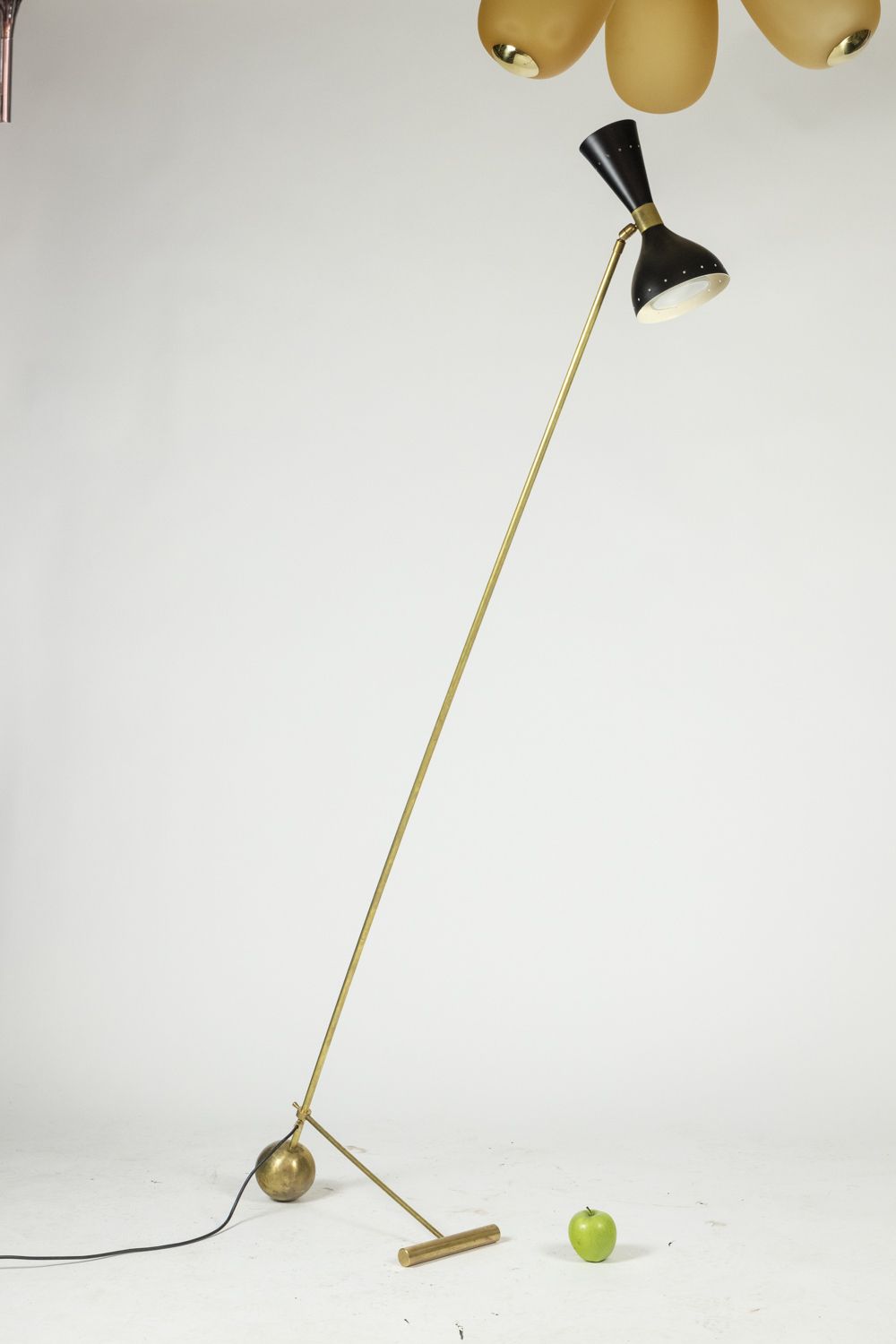 Floor Lamp In Perforated Sheet Metal And Gilded Brass, 1960s photo buy