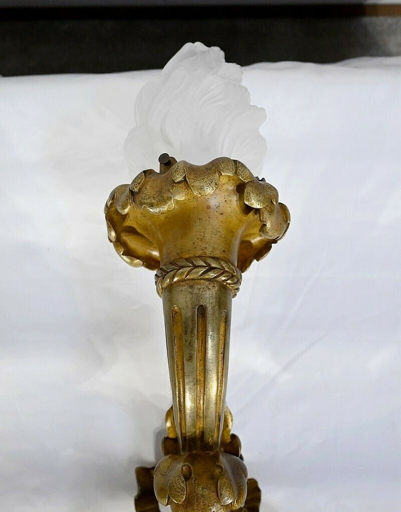 Lighting Important Candlestick In Gilt Bronze, Louis XVI Style, Napoleon III Period   Mid 19th Century photo
