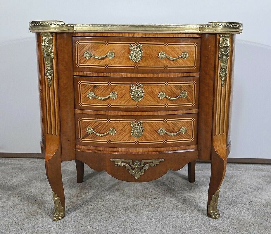 Chest Of Drawers In Precious Wood, Transition Louis XIV Louis XV Style – Late 19th Century photo vintage