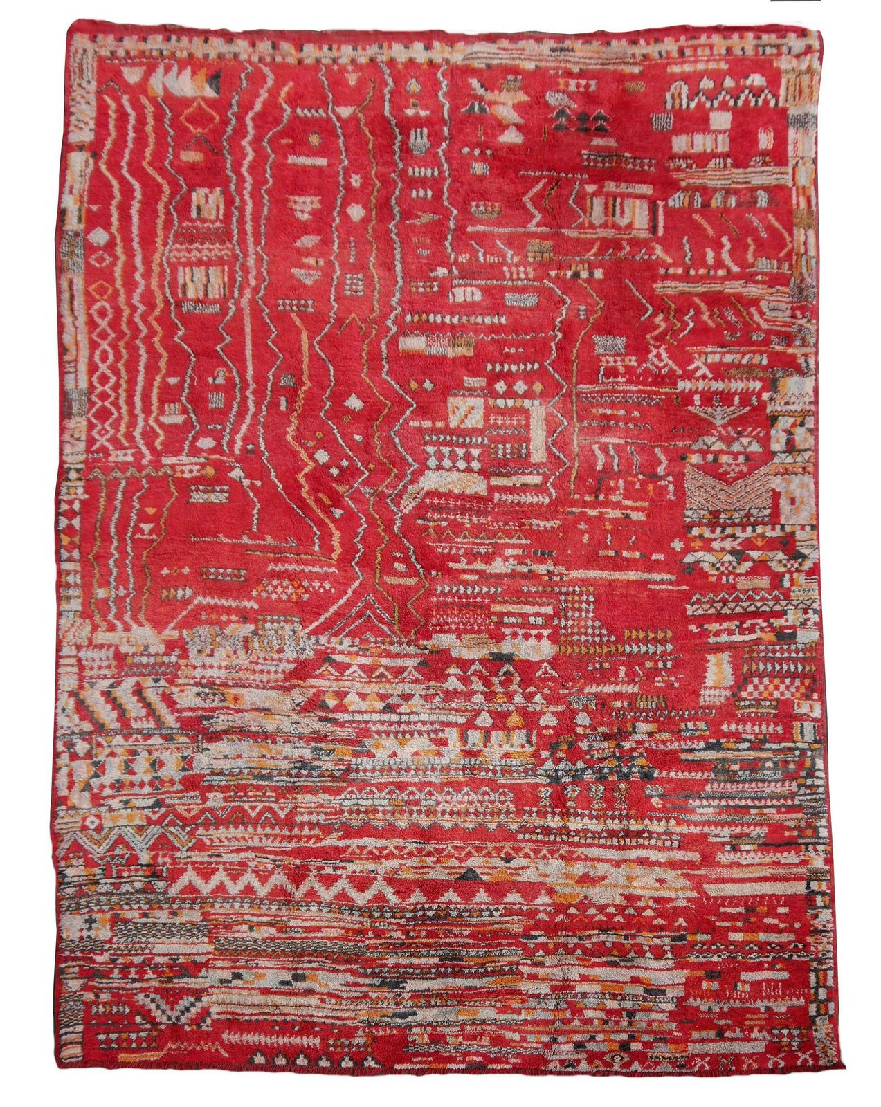 Large Red Moroccan Vintage Rug North African Tribal Design Djoharian Collection photo 10977.0