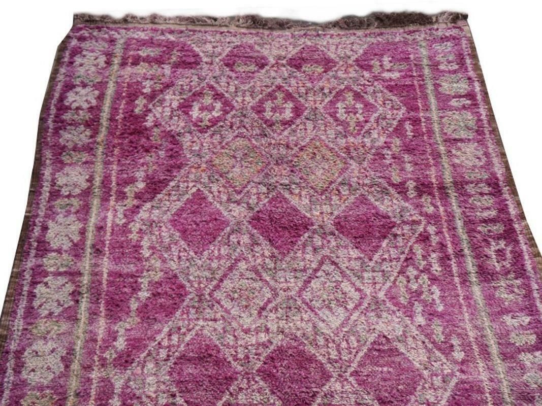 Large Moroccan Vintage Rug Abstract Design Berber Lilac Grey Teal North African photo 6103.0
