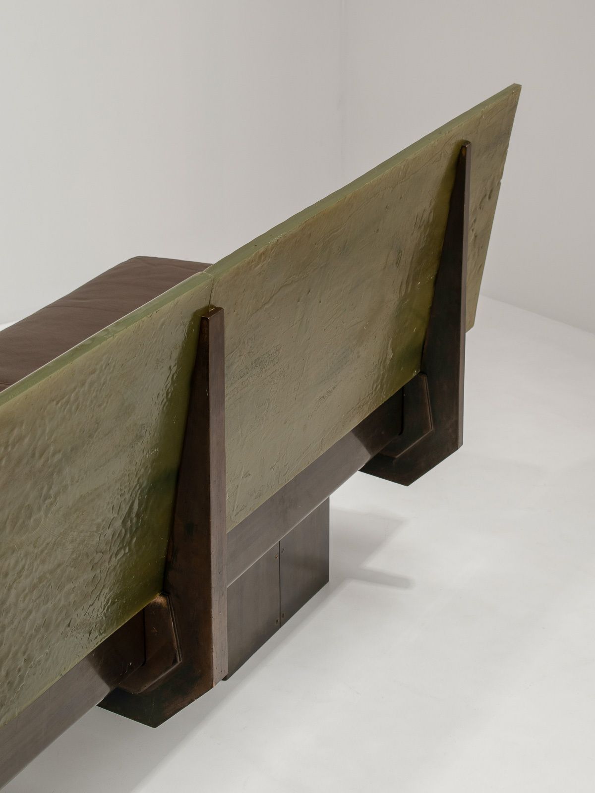 Furniture Sculptural Post Modern Steel Sofa, France 1980s photo