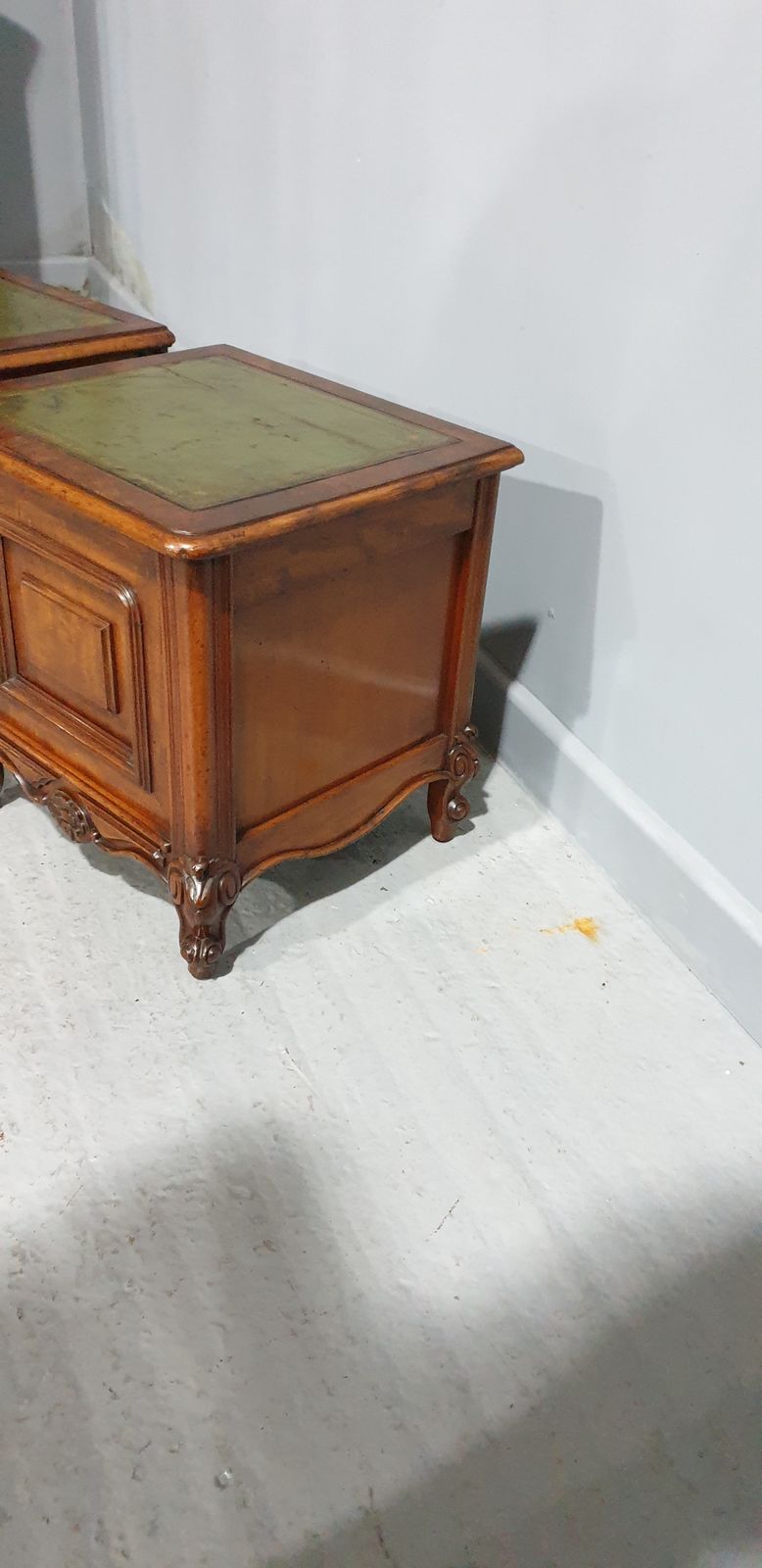 Near Pair French Mahogany Bedside Lamp Cabinets photo buy