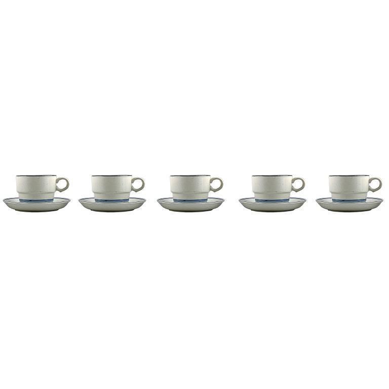 Stig Lindberg, Gustavsberg, Five Sets Of "Darts" Coffee Cups