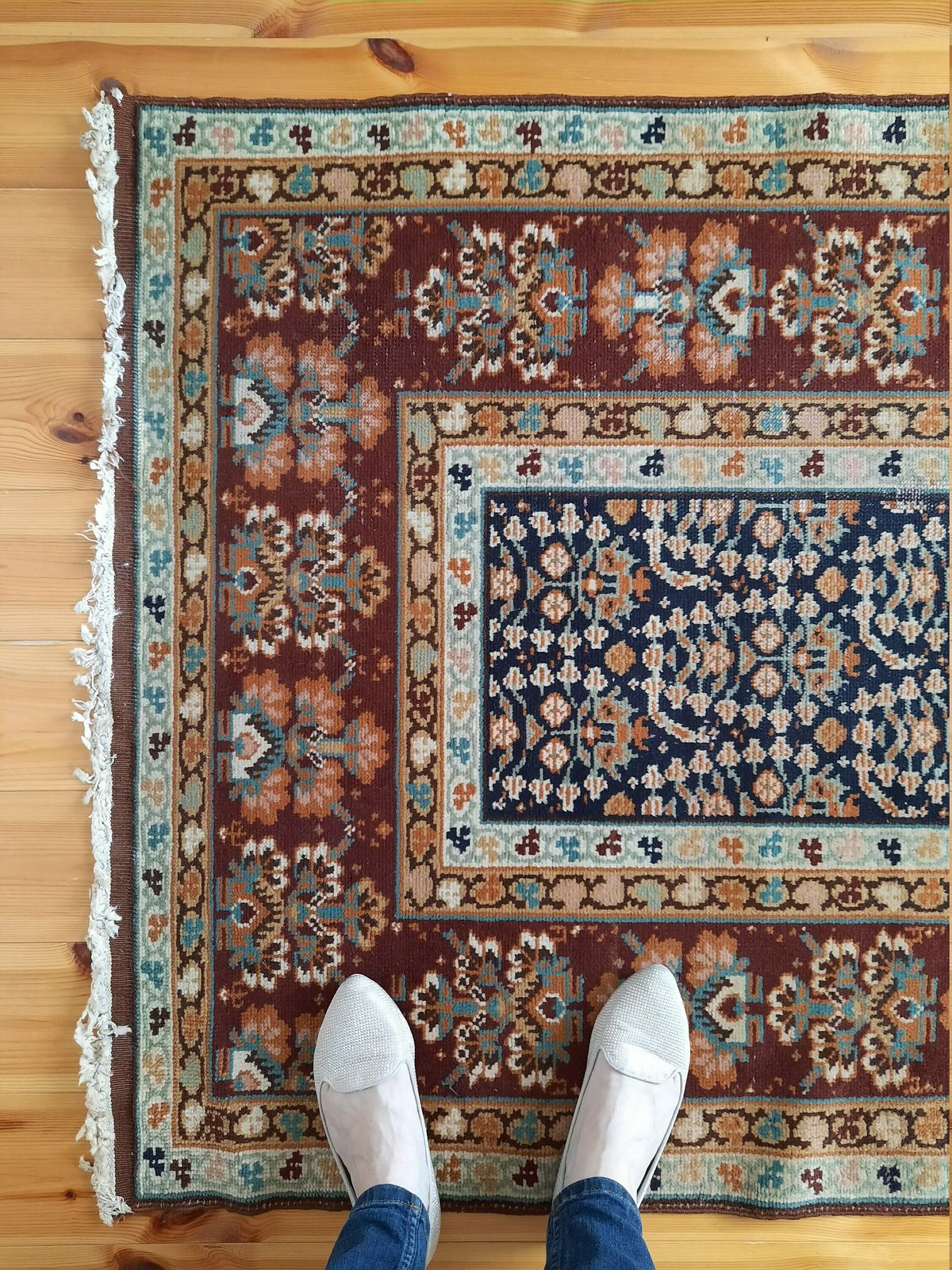 Small Antique Caucasian Runner Rug  Old Brown Green Blue photo buy