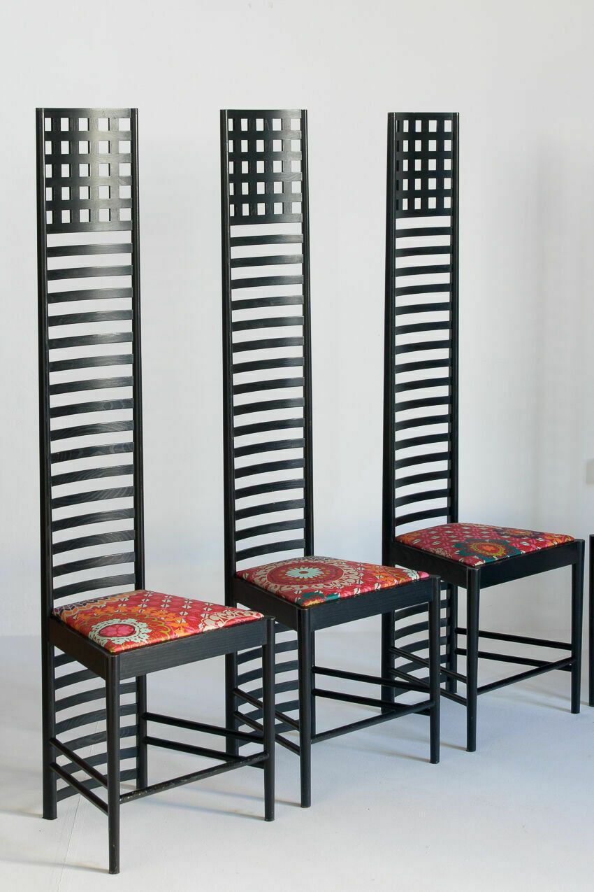 Set Of 6 Vintage 292 Hill House Chairs By Charles Rennie Mackintosh For Cassina, Italy 1990 photo 7000.0