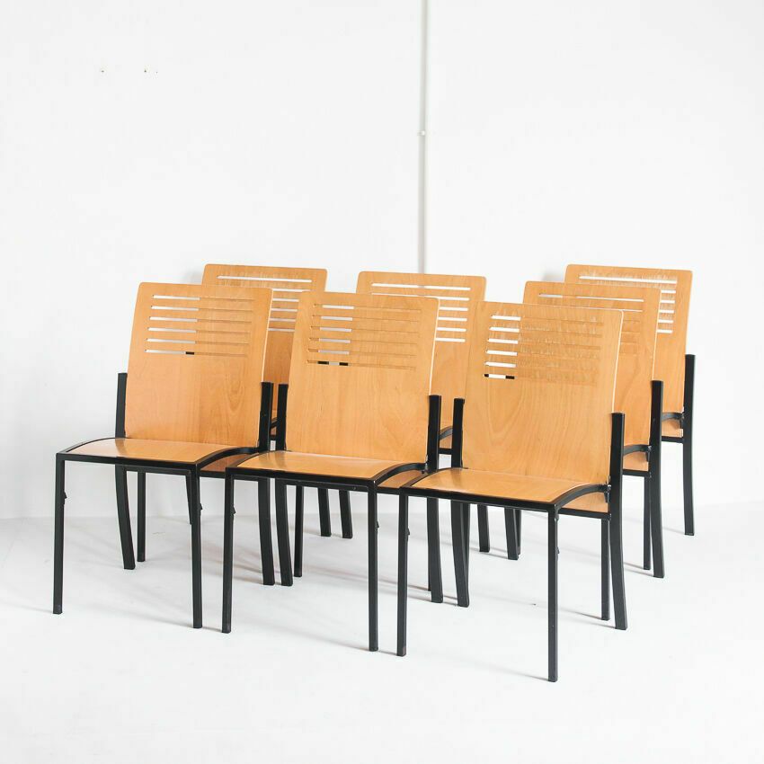 Set Of 7 Vintage Robert Chairs By Thomas Albrecht For Atoll, Germany 1980 photo for sale