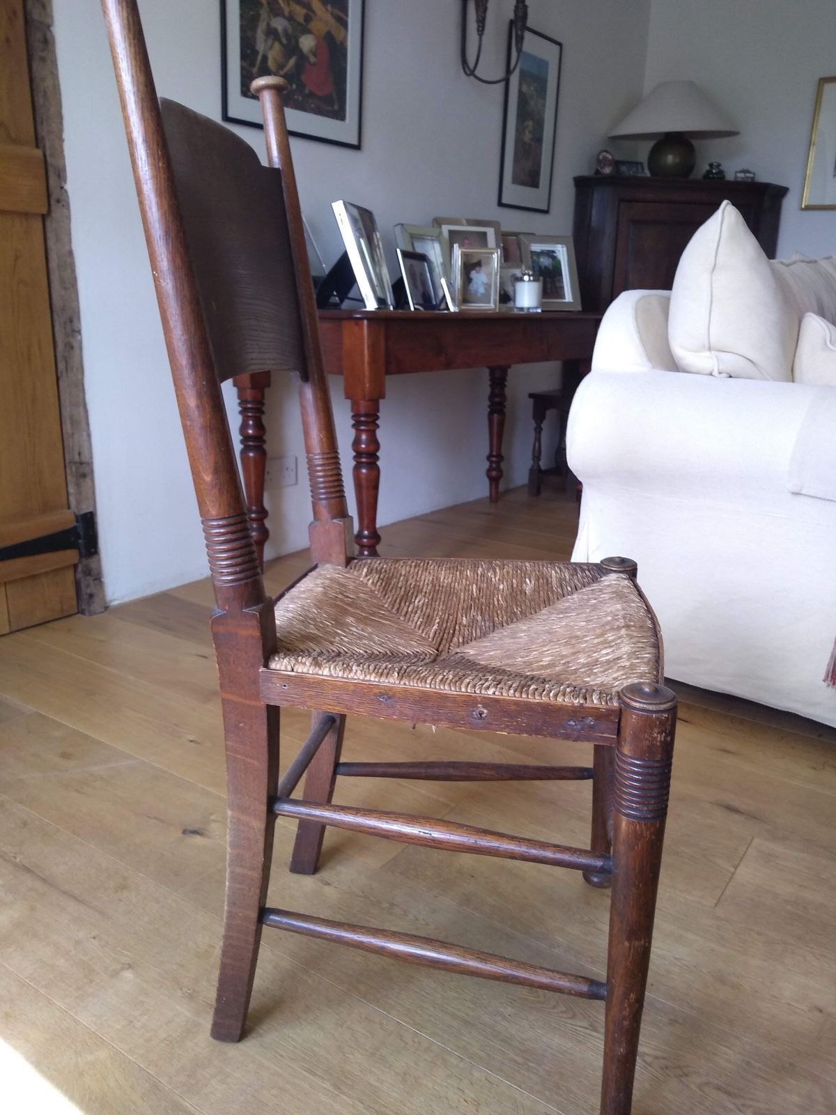 William Birch Dark Oak And Rattan Chairs Circa 1900 X8. photo furniture