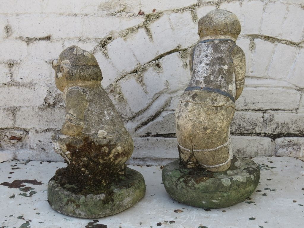 Set Of Four Vintage Weathered Garden Cricket Statues photo buy