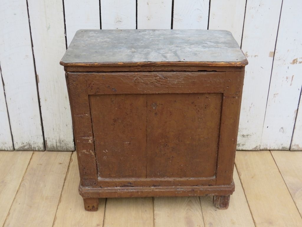Antique English Metal Top Side Table photo Furniture
