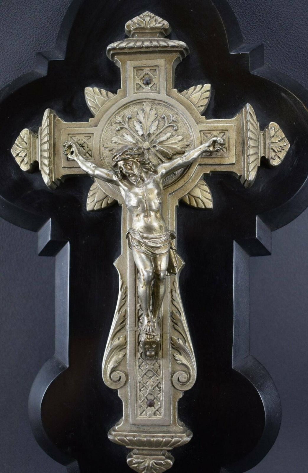 Black Holy Water Font For Wall Wood Jesus Crucifix photo Art