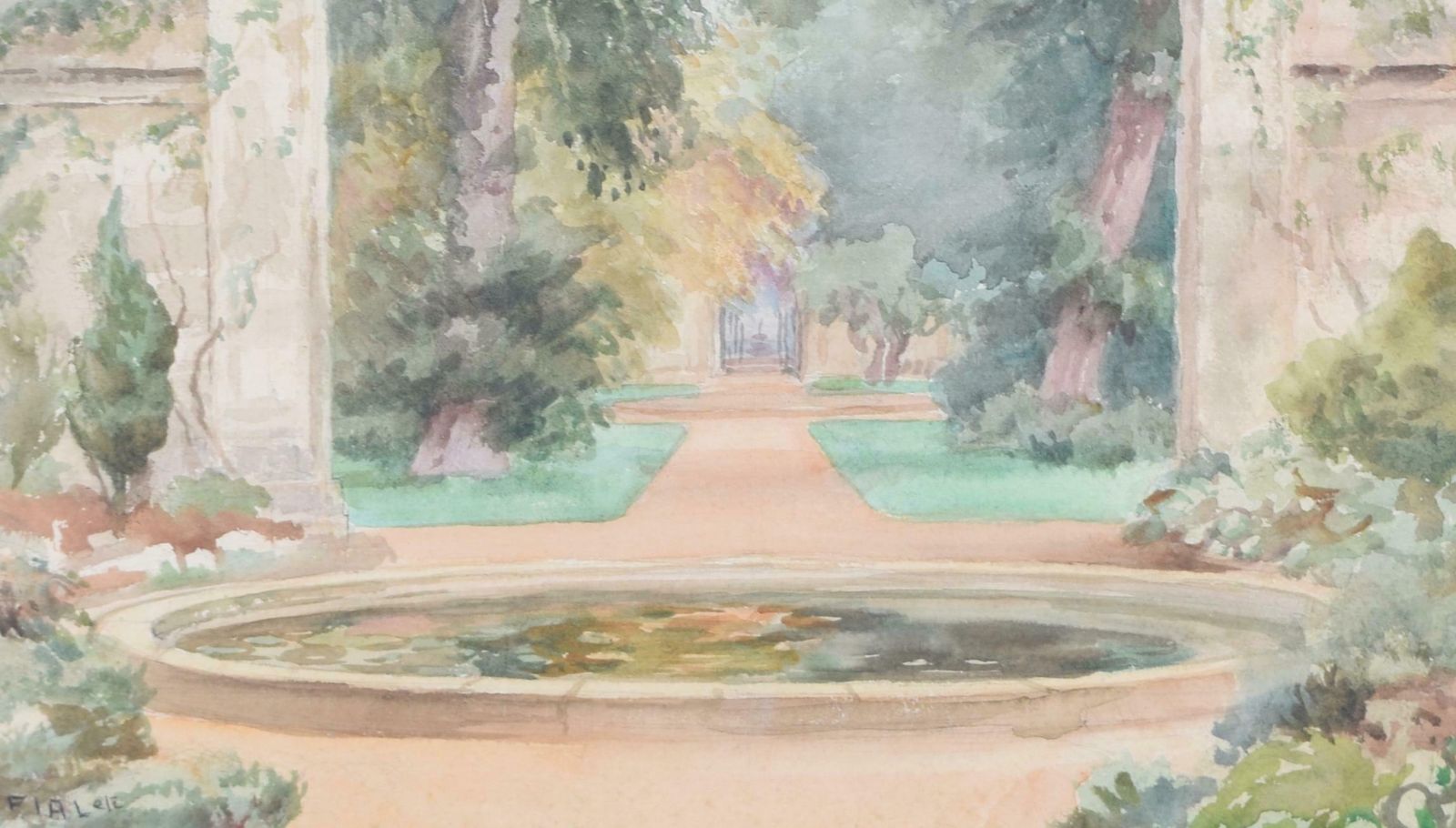 Margaret Waller University Of Oxford Botanic Garden Watercolour By Margaret Waller photo for sale