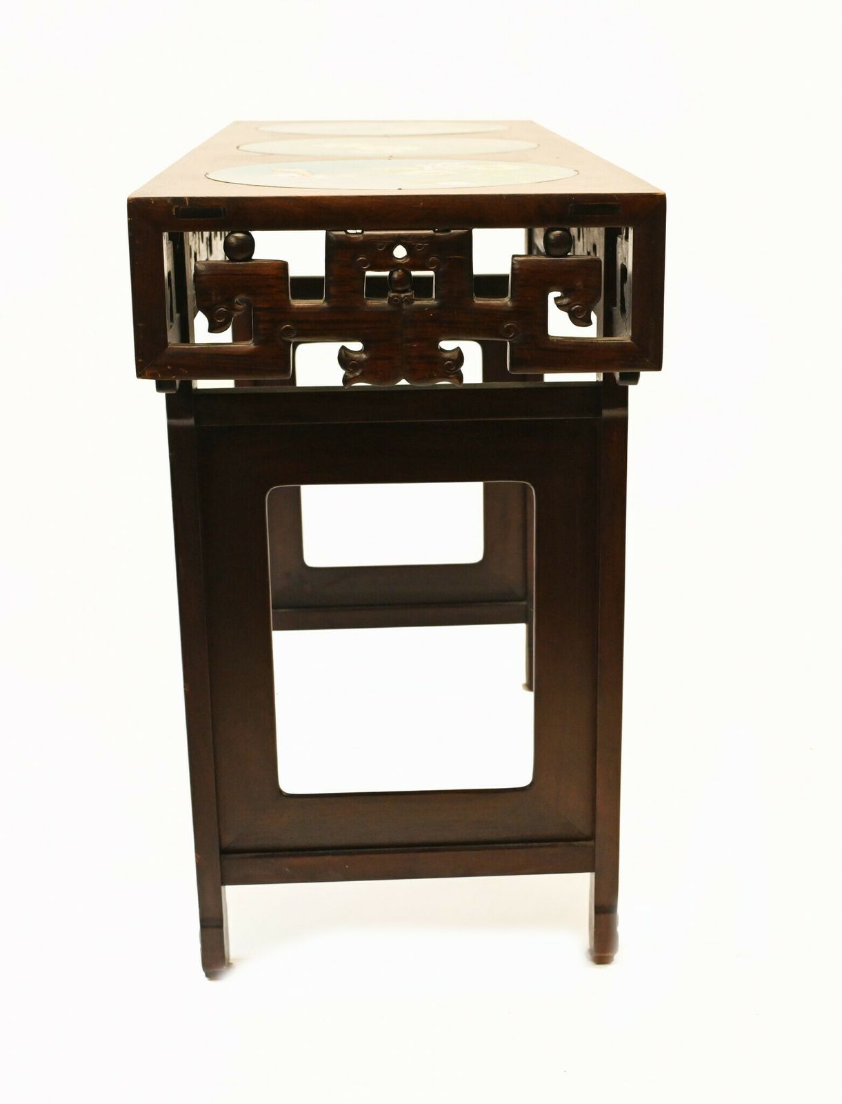 photo for sale Chinese Console Table Hardwood Cloisonne Porcelain Plates
