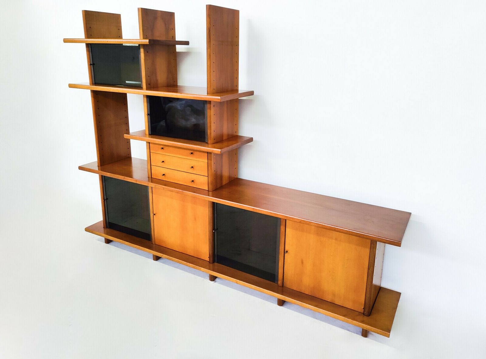Italian Mid Century Modern Wall Unit By Saporiti photo for sale