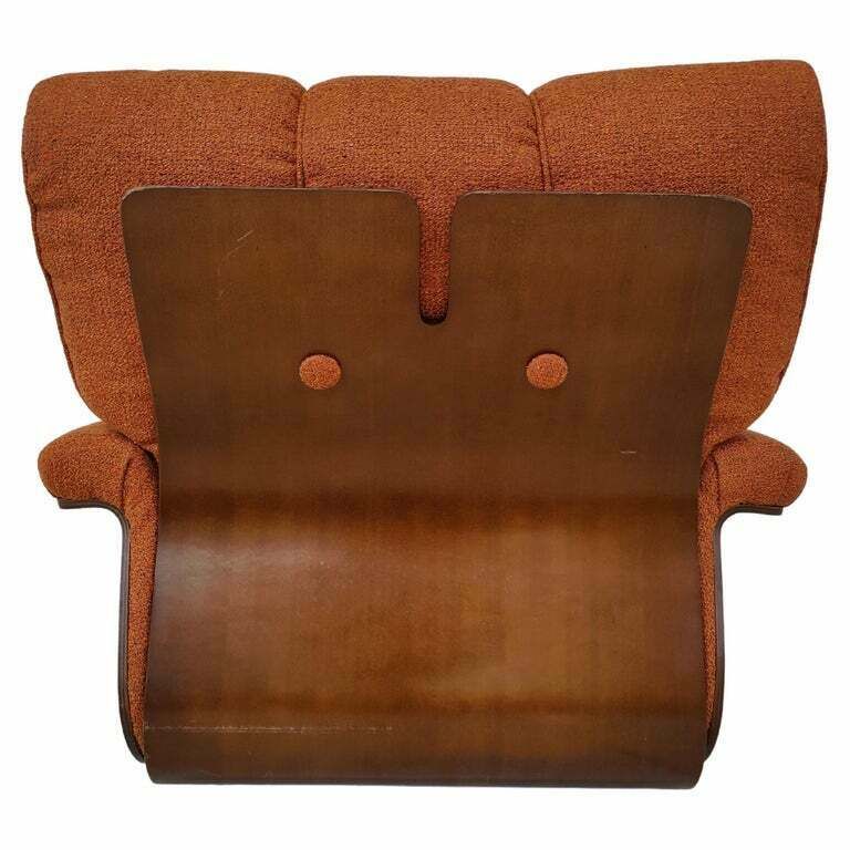 Pair Of Italian Orange Mid Century Modern Armchairs photo vintage