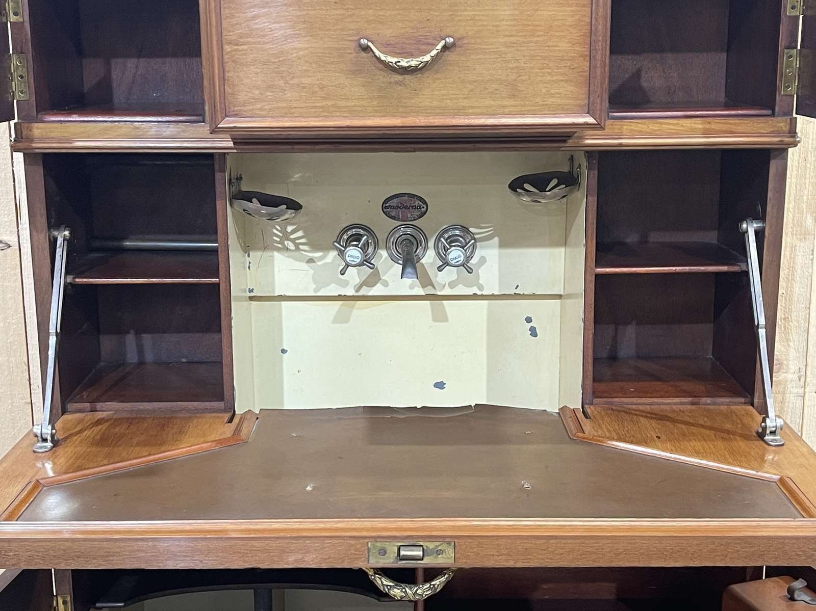 1930s Mahogany Boat Cabin Furniture photo vintage