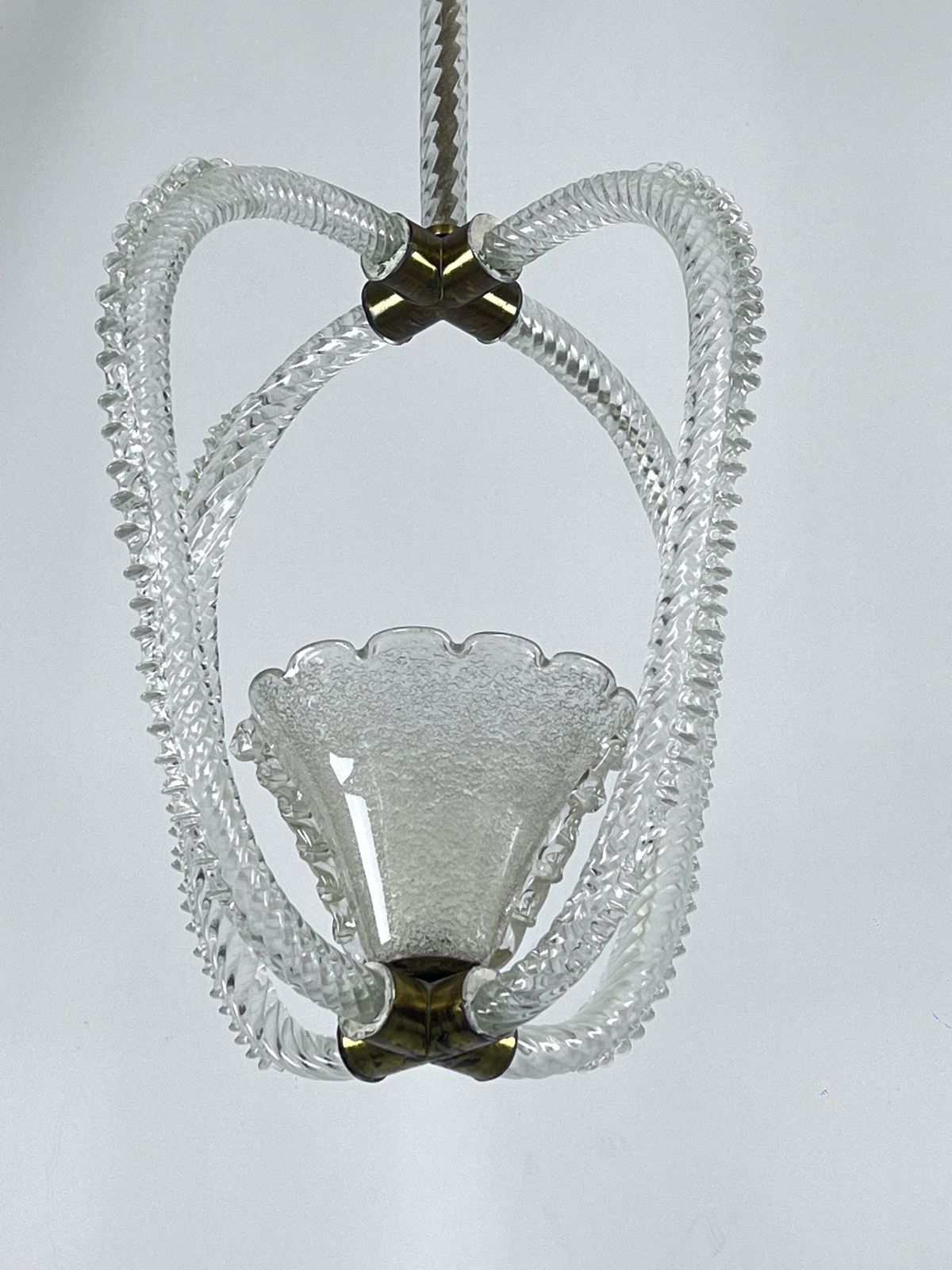 Lighting Ercole Barovier, Art Deco Murano Glass Pendant. Italy 1930s photo