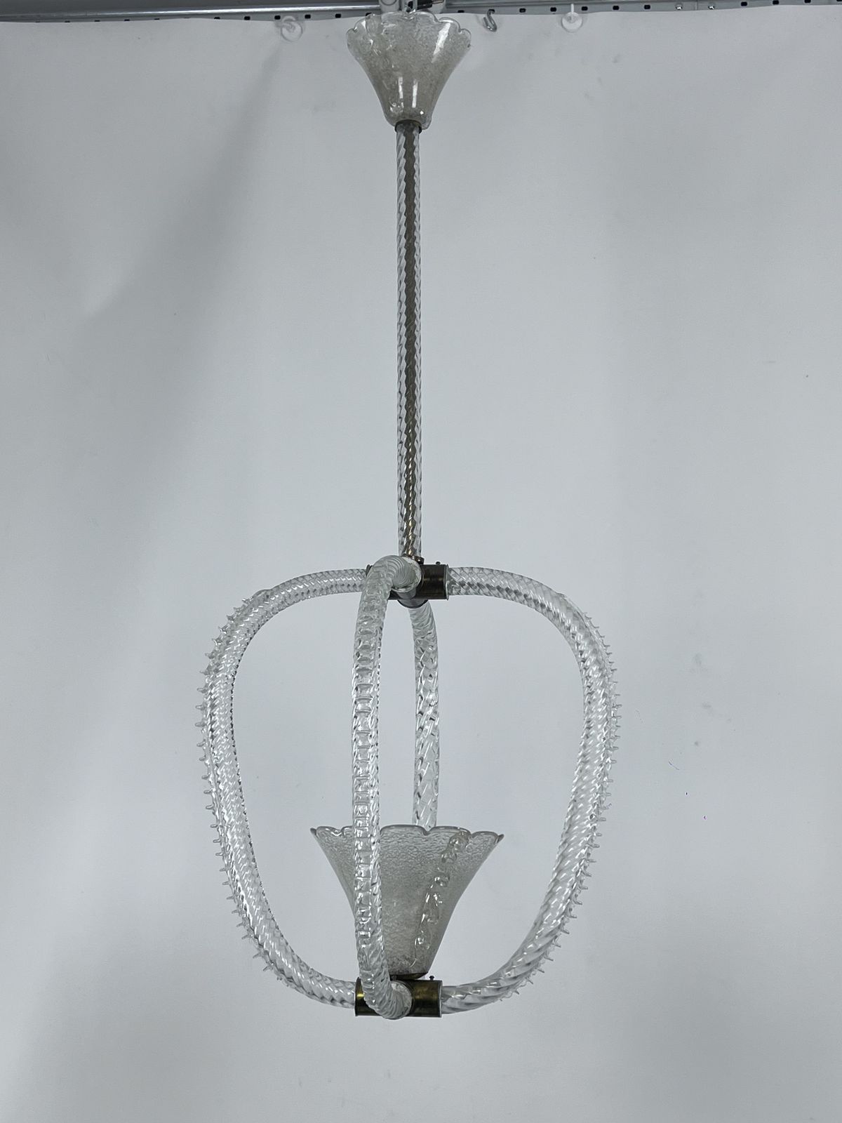 photo vinterior Ercole Barovier, Art Deco Murano Glass Pendant. Italy 1930s