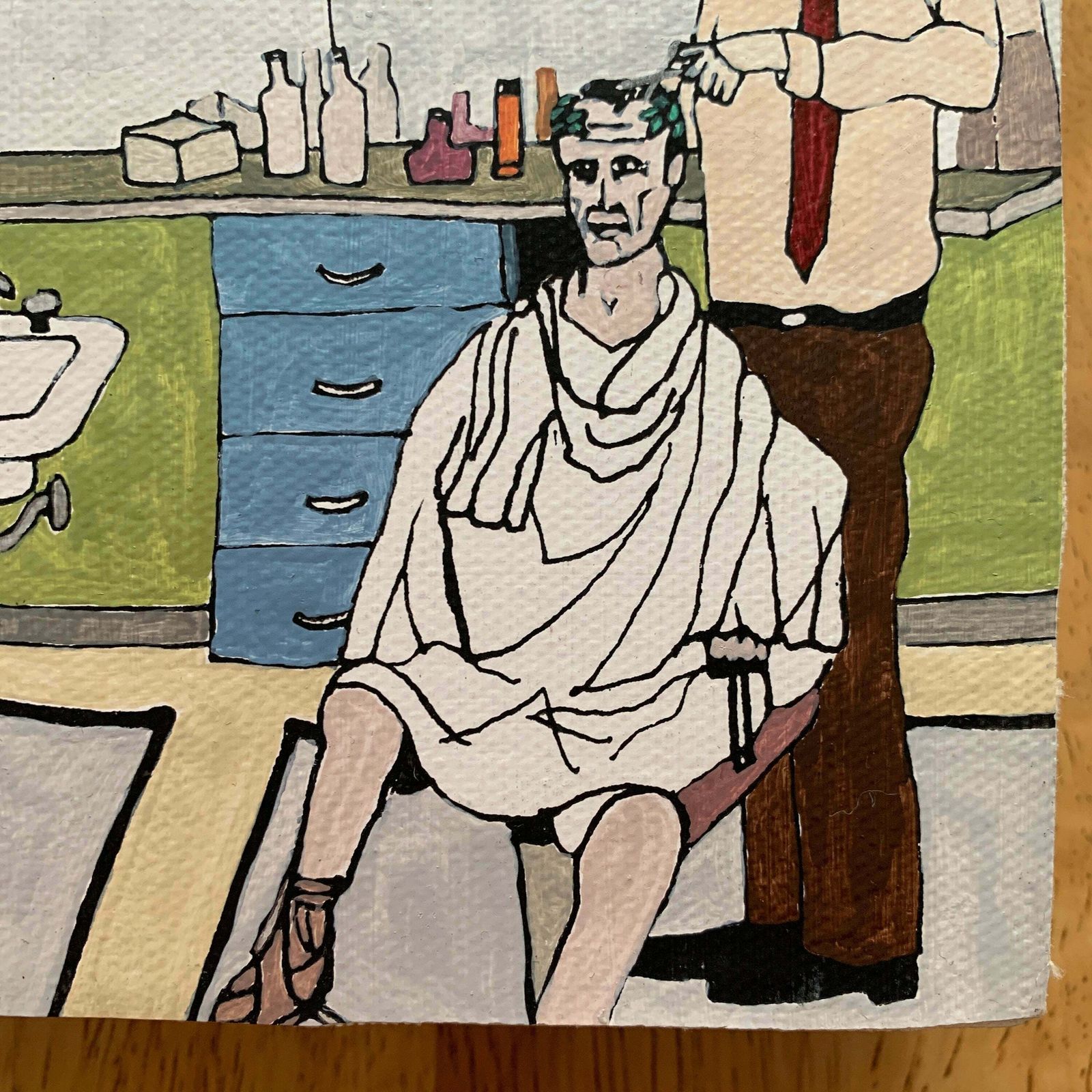Alison Byrnes Painting Caesar Detondetur Limited Edition Signed Veni Vidi Vici photo furniture