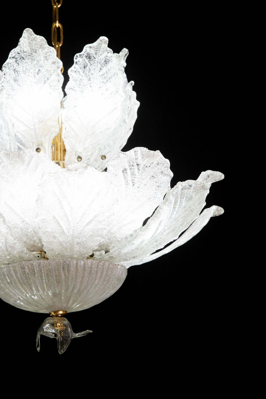 Large Midcentury Italian Murano Glass Chandelier, 1970s photo Lighting