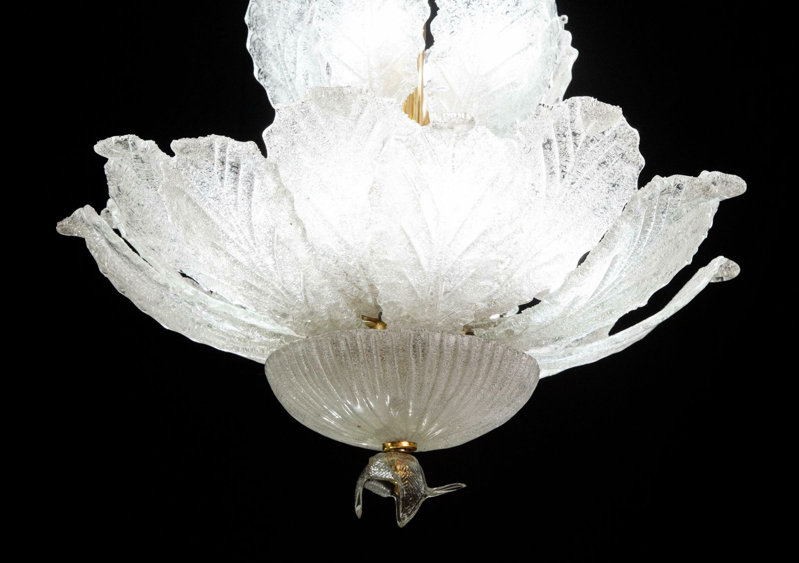 Large Midcentury Italian Murano Glass Chandelier, 1970s photo vinterior