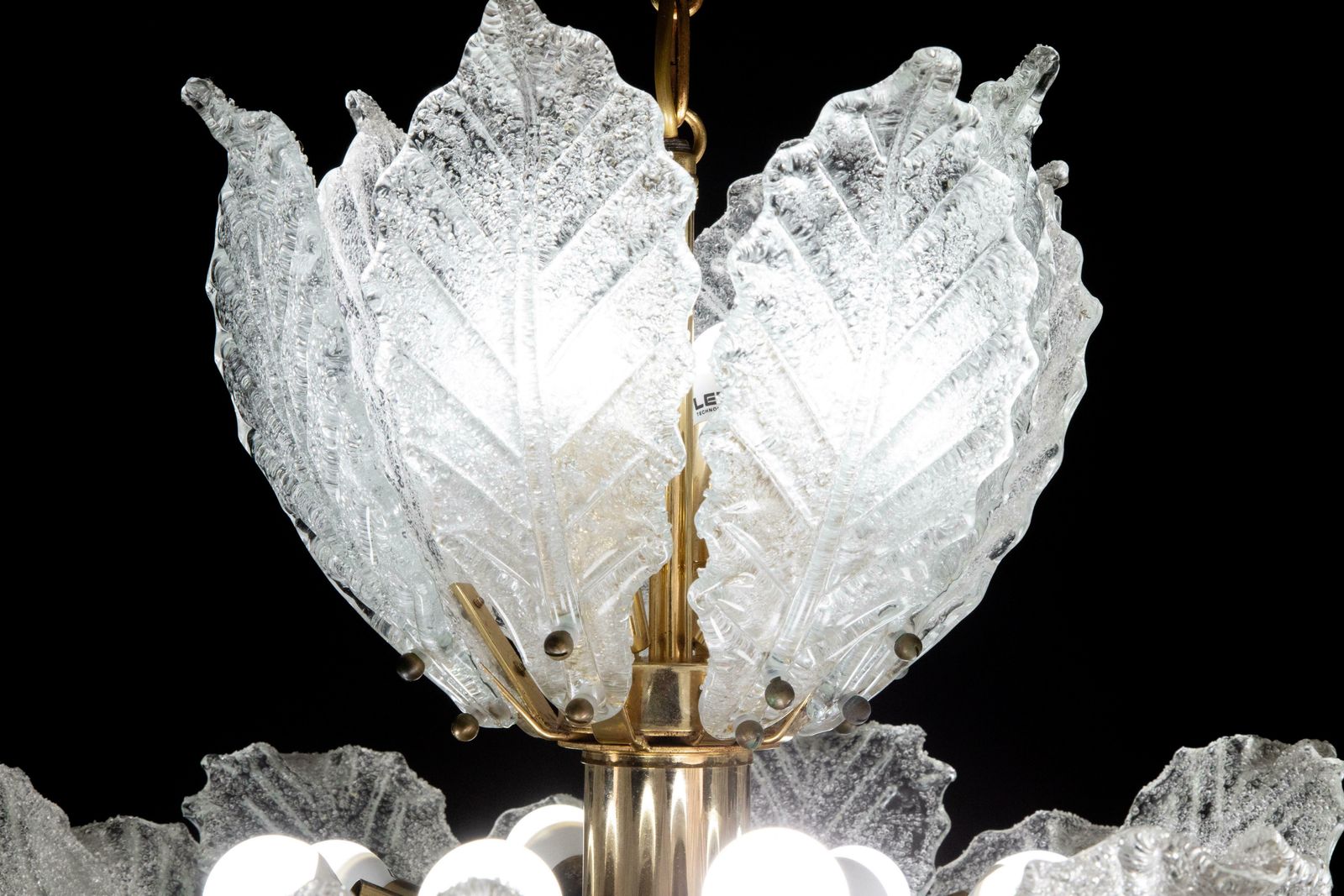 Large Midcentury Italian Murano Glass Chandelier, 1970s photo vintage