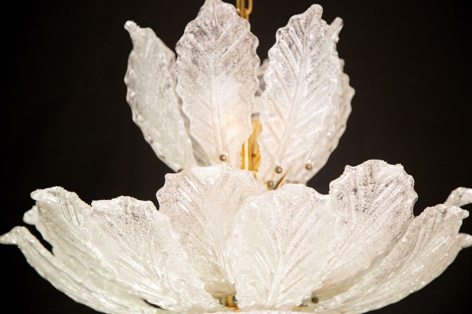 photo for sale Large Midcentury Italian Murano Glass Chandelier, 1970s