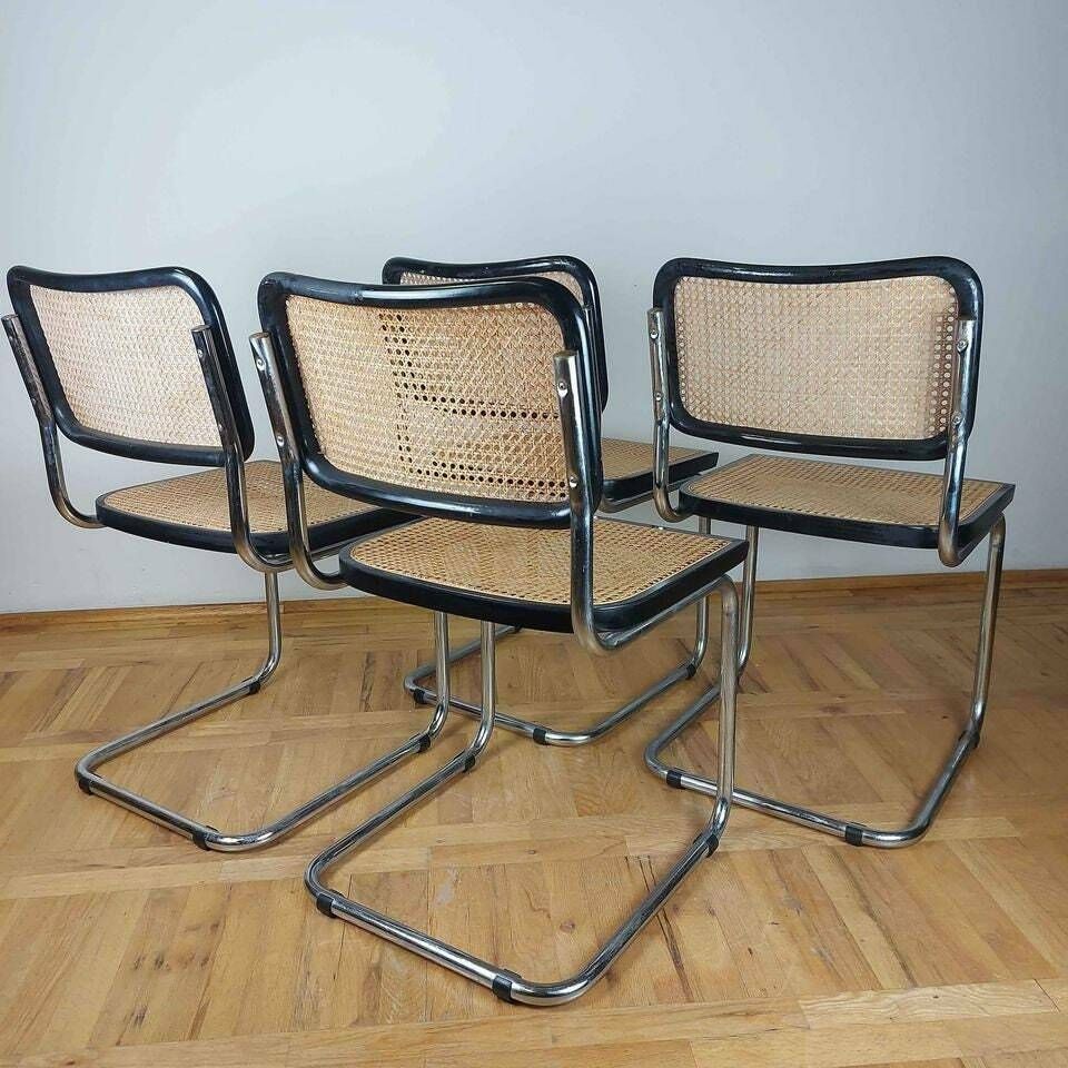 Mid Century Modern Italian Marcel Breuer B32 Cesca Chair, 70s Set Of 4 photo vinterior