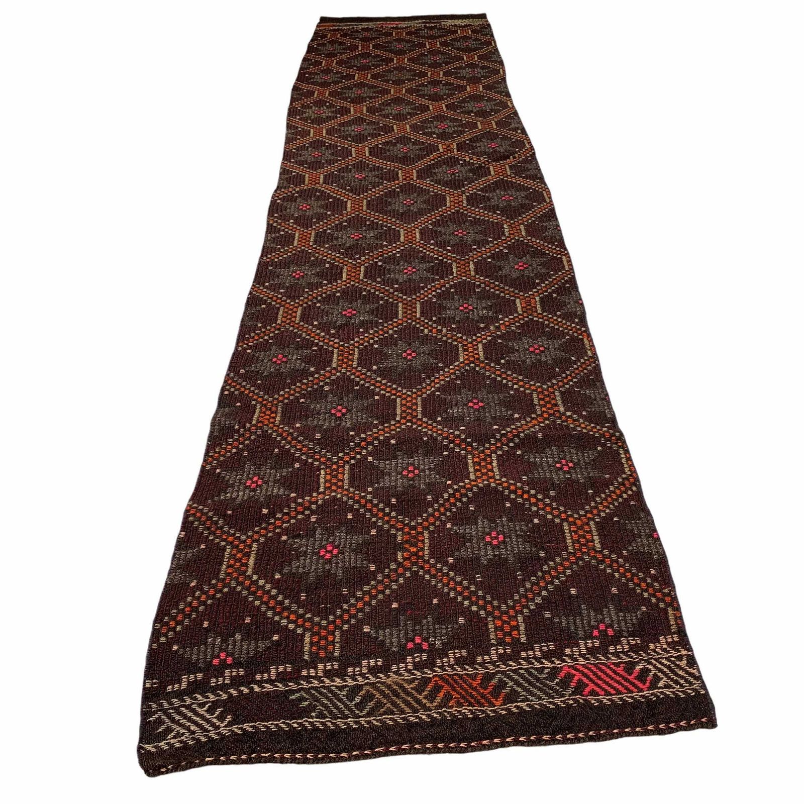Traditional Turkish Kilim Rug Runner , Vintage Turkish Wool Country Home Kelim Runner photo buy