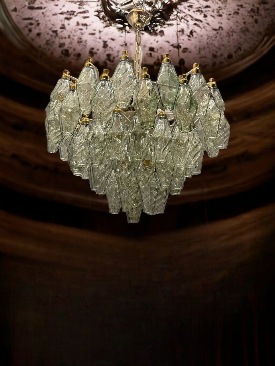 Murano Glass Polygon Chandelier 1980’s photo Lighting