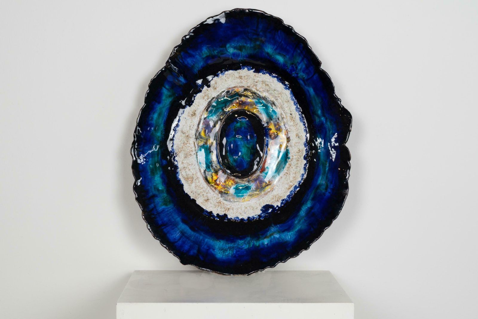 Decorative Dish In Polychrome Ceramic Irregular Shape photo for sale