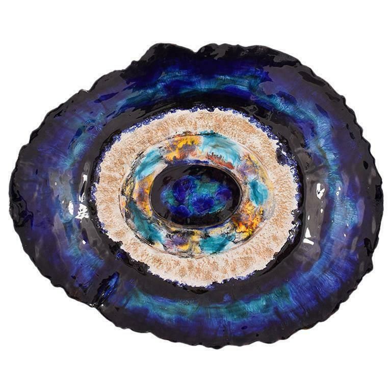 Decorative Dish In Polychrome Ceramic Irregular Shape