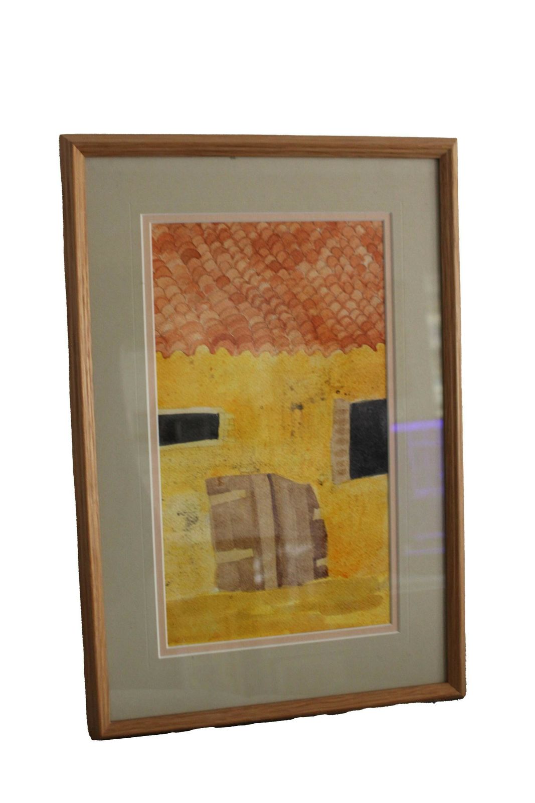 Vintage Spanish Watercolour Of A Finca