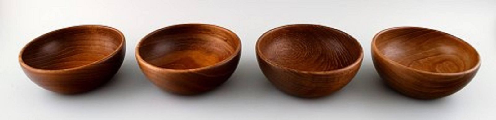 Kay Bojesen Danish Artist, Four Bowls Of Teak, Mid 20th Century, Danish Design photo furniture