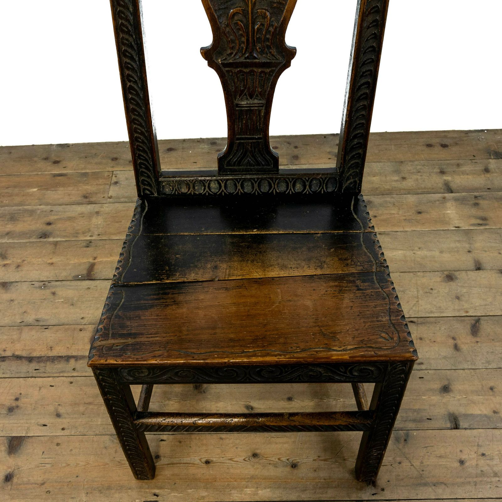 Antique Carved Oak Chair, 1800s photo for sale